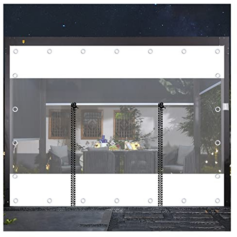 ALDFZ Seitenwand Carport für Carports, Veranda, Pavillons, Vordächer, Gewächshäuser Plane für Pergola Mit Reißverschluss, Haken Transparente Plane Mit Ösen (Color : A, Size : 9.84x7.22ft/3x2.2m)