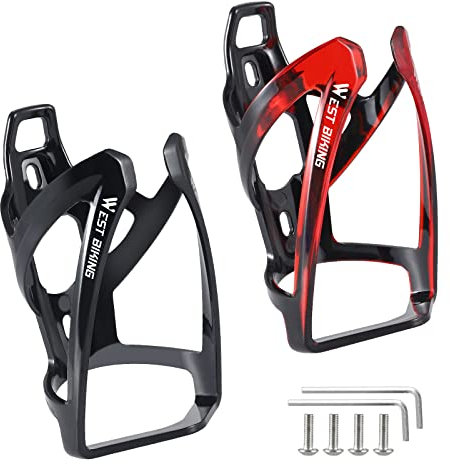 West Biking Bike Water Bottle Cages Ultra-Light Durable PC Bicycle Bottle Holder with Screws Tool, Easy Installation Bicycle Drink Cup Holders Cycling Kettle for MTB Road Bikes