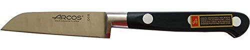 Arcos Serie Lyon - Cuchillo Kudamono | Cuchillo Japones - Hoja de Acero Inoxidable Forjado NITRUM de 80 mm - Mango de Polioximetileno (POM) - Color Negro