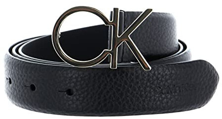 Calvin Klein Damen Gürtel Re-Lock Ck Logo Belt 3.0 cm Ledergürtel, Schwarz (Ck Black), 130 cm