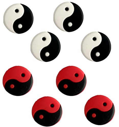 8 Stück Dämpfer tennis,Tennisschläger dämpfer,vibrationsdämpfer tennis,Tennis vibrationsdämpfer,Silikondämpfung,für alle Modelle von Tennisschläger-Badminton-Zubehör (weiß und rot)