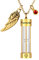 MeMeDIY Personalisierte Urne Herren Halskette für Asche Edelstahl Sanduhr Memorial Anhänger mit Engelsflügel Geburtsstein Anhänger Andenken-Gold