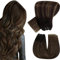 Hetto Tressen Extensions Echthaar Balayage Dunkelstes Braun to Licht Braun Weft Extensions Echthaar Sew in Remy Gerade Invisible Doppelt-Tressen Weave Haarverlängerung 80g 40 cm #2/8/2
