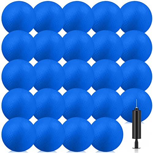 Yunsailing 24 Pack Dodgeballs Bulk 6 Inch Operation Christmas Playground Balls Rubber Bouncy Inflatable Kickball with Pump for Kids Adult Outdoor Handball Game Christian Donation Gift (Blue)