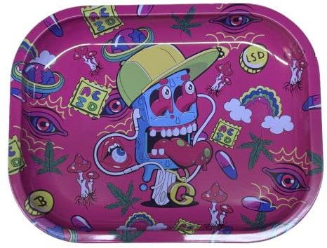 Glamified , glam Rolling Tray - Metal Rolling Tray - Tobacco Smoking Accessories Rolling Tray Smoking Tray (Playboy/ Pin-Ups), 17.5 x 13.5 cm (GG-RT1)