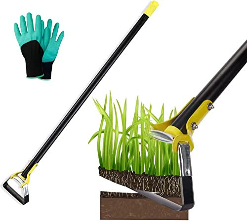 Zappetta da giardino 43in a staffa per piantare gli ortaggi Attrezzo da giardino in acciaio inox zappetta manuale - zappetta ad azione con zappetta regolabile per diserbare/allentare il terreno