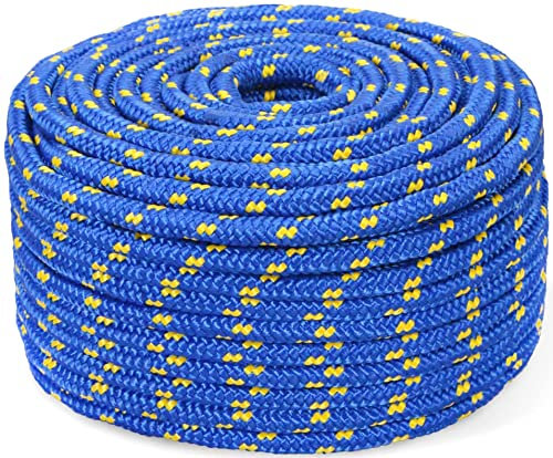 Abio Corda in polipropilene, 16 mm, 5 m, blu, corda in polipropilene, per attività all'aperto, fune intrecciata, 16 mm, 5 m
