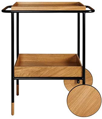 VejiA 2-Tier Wrought Iron Wine Rack Service Trolley Home Hotel Restaurant Multifunctional Storage Trolley Wine Display