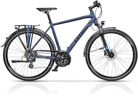 Airtracks 28 Zoll Herren Trekking Fahrrad Avalon Gent Trekkingrad 24 x Gang Shimano Altus RD-M310 SGS - Blau Matt - Rahmenhöhen 48cm 52cm 56cm 60cm - Modelljahr 2023 (60cm (Körpergröße 185-195cm))