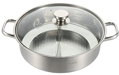 LIFKOME Olla Caliente De Dos Sabores Acero Inoxidable Olla De Cocina Alimentos