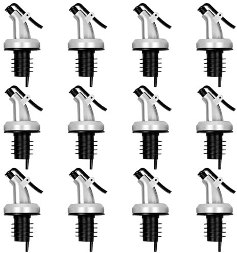 Littlegaofeithing 12 Pcs Bouchon Alcool Huile d'olive et vinaigre,Verseur Bouchon Alcool Bouteille,pour Vin, Huile, Sirop