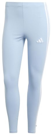adidas Damen ESSENTIALS 3-STRIPES COTTON LEGGINGS, glow blue/white, XXS