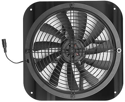 Ventola di Scarico 9,8 Pollici, Ventola di Scarico Solare 9,8 Pollici Ventola di Ventilazione Rotonda Ad Alta Pressione per Piccoli Allevamenti di Polli Serre Capannoni,