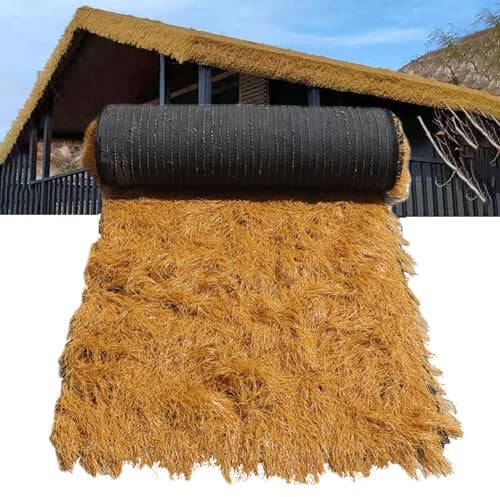 Toit D'herbe De Chaume Synthétique, Rouleau De Paille Artificielle Mexicaine Pour Clôture De Jardin De Fête De Cabane De Bar Tiki, Artisanat De Bricolage D'art Commercial, Toiture De Chau(Size:0.5*5m)