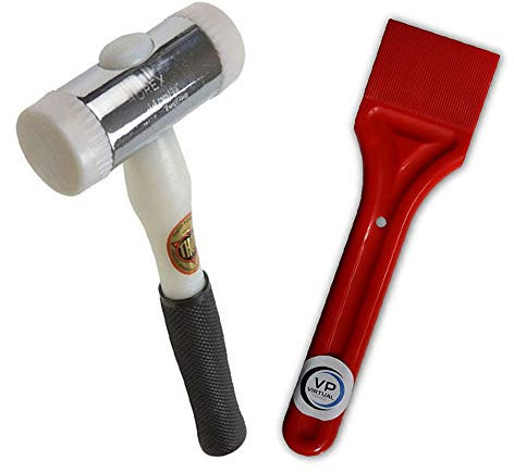 Virtual Plastics Glazing Tool Kit - Glazing Paddle & Thor 710 Nylon Hammer - Straight Blade, Stainless Steel - Window Glazing Kit