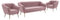 MEBLINI Mini Sofa Set 3-1-1 für Wohnzimmer - Mini Lounge für fünf Personen - Küchensofa - Sofa Klein - Sitzgarnitur - Polstergarnitur - Sofagarnituren - KAIA - 3+1+1 - Rosa Samt