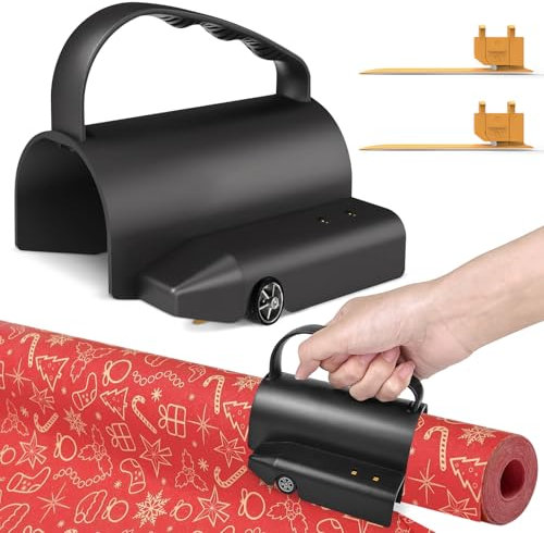 Coupe papier cadeau, Coupe Papier Cadeau Pour Rouleaux, Coupe Papier D'Emballage, coupe papier cadeau rouleau, 3 Lames remplaçables, pour Halloween, Anniversaire, Papier Cadeau Artisanal
