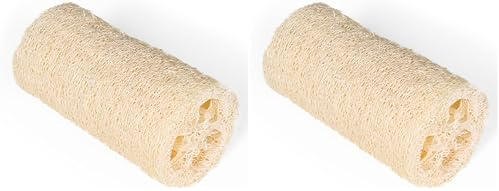 Eco Bath London Natural Loofah 5 inch with String - Premium Exfoliating Bath Sponge, Shower Puff, Body Scrubber for Smooth and Radiant Skin (Pack of 2)