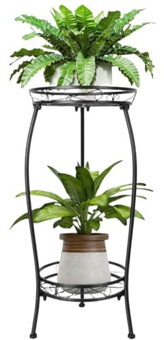 RUVOO Pflanzenregal Blumentreppe Blumenständer Hoher Blumentopfhalter Aus Metall, Topf-Display-Rack, Eck-Anlagenregal Für Den Terrassengarten Pflanzenständer Blumenregal Blumenbank