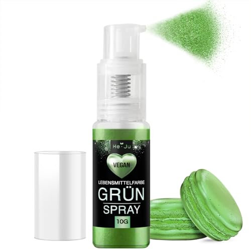 He-Ju Essbares Glitzer Spray Grün10g, Waldgrün Glitzerpulver essbar vegan und E171 frei, essbarer Glitzer für Getränke & Lebensmittel