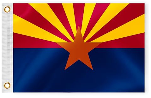 Arizona State Boat Nautische Flagge, 30,5 x 45,7 cm, doppelseitig, 3-lagig, AZ-Marine-Flagge, Nylon, kleine Yacht, Segel, Ponton, Boot, ATV, Fahrrad, LKW, Motorrad, Banner, Messingösen, patriotische