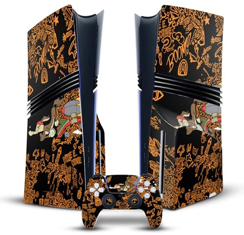 Head Case Designs Offizielle Looney Tunes Wile E. Coyote Graphics Und Charaktere Vinyl Haut Gaming Aufkleber Abziehbild kompatibel mit PlayStation 5 PS5 Pro Disc Edition Console & DualSense Controller