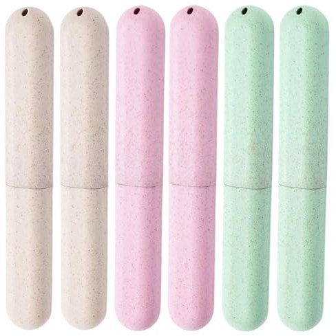 KEYRI 6 Pièces Étui Brosse à Dent Portable Brosse a Dent Voyage pour Activités de Plein Air Boite Brosse a Dent Cache Brosse a Dent Porte Brosse à Dents pour Voyages, Randonnée et Camping (6 Paquets)