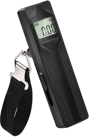 travel inspira Battery-Free Luggage Scale, Suitcase Weighing Scales | Hand Powered No Battery, 110lb/50kg, Unit Conversion, Tare Function, Large LCD Display, Travel Accessories, Self-powered