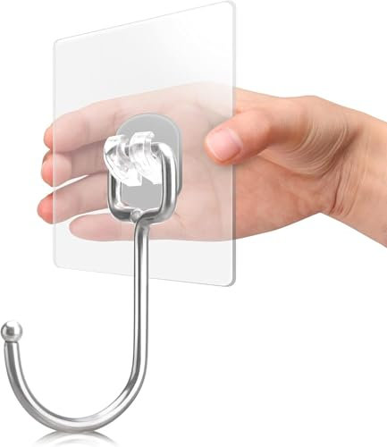 Anteabee 30-Pack All-Purpose Adhesive Hooks for Hanging, Wreath Door Hanger Heavy Duty Hooks 37 lb(Max), Sticky Wall Hook fit Home, Bathroom, Kitchen, Office and Outdoor
