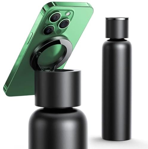 LEESC Stainless Steel Bottle Strong Magnetic Cap Phone holder 360° Rotation Gym Car Cooking Travel Outdoor Indoor Hot 12hrs and Cold 24hrs 750ml