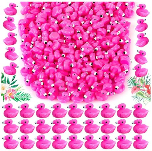 YEAMLTE Mini Flamant Rose en Résine, 50 Pièces de Figurines Miniatures Rose, Décoration Animaux, Mini Flamants Roses, pour Maison et Aquarium, DIY, Décoration de Jardin