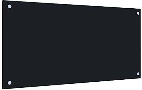 Refined Küchenrückwand Spritzschutz Fliesenspiegel Glasplatte Rückwand Herdspritzschutz Wandschutz Herd Küche Schwarz 80x40 cm Hartglas