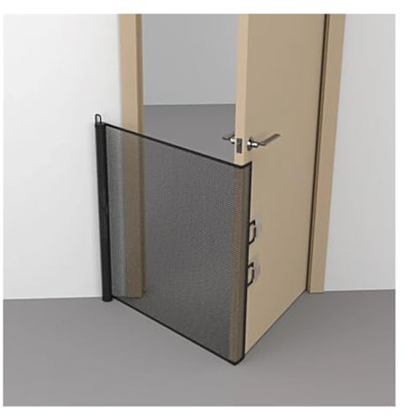 ZNTIHZ Retractable Stair Gate Retractable Pet Gate Adjustable Safety Paling Telescopic Isolations Pets Door Indoor Fence Doors For Doorways, Stairs(Black A,110x78cm)