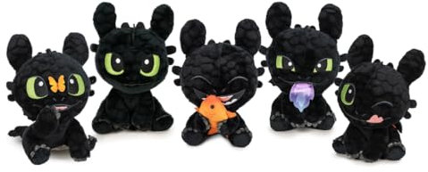 TA&MA Drachenzähmen leicht gemacht – schwarzer Nachtdrache inspiriert von Ohnezahn – Kuscheltier & Stofftier – Verschiedene Modelle & Größen – weiches Plüschtier für Kinder & Fans (Fisch 18 cm)