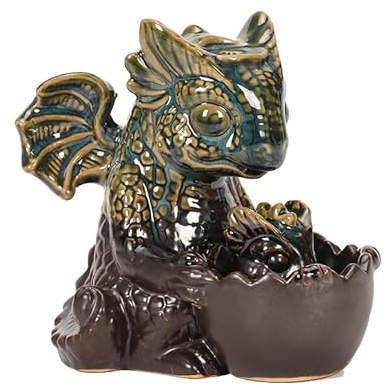 ZONSUSE Drachen Rückfluss Räuchergefäß, Dinosaurier Keramik Räuchergefäß, Drachen Räucherstäbchenhalter, Yoga Meditation Aromatherapie Geschenke für Zuhause Büro Drachenstatue (Dinosaurier)