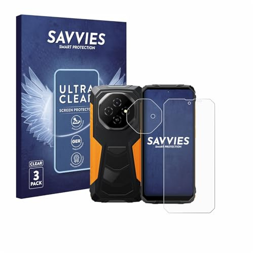 Savvies Schutzfolie für Blackview Fort 1 | (Display+Kamera) 6 Stück Transparenter Displayschutz Made in Germany Ultra-Klar Displayschutz-Folie