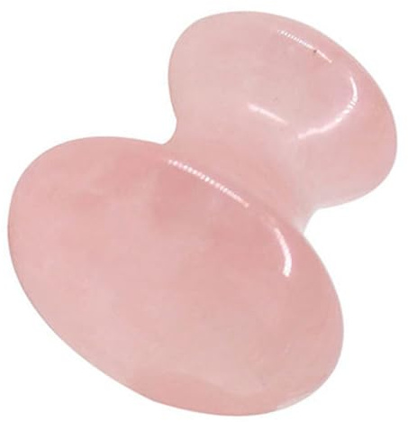 TOPBATHY Pilzförmiger Gua Sha Massage Roller aus Rosenquarz Vielseitiges Kristallmassagegerät für Gesicht und Körper für Hautstraffung und Augenpflege