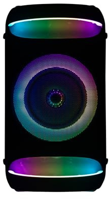 INTEMPO Party Cube Bluetooth Speaker 60W Peak, Portable Wireless | Up To 10 Hours Play Time, TWS Pairing, Rhythm Sync Light Show, Built-In Phone Holder, Carry Handle, Equaliser Modes