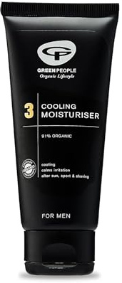 Green People Für Männer Nr. 3 Kühlende Feuchtigkeitscreme, 100ml | Natürliche und Bio nicht fettende Gesichtscreme, Paraben- und Ethanol-frei, Schwarze Weidenrinde, Sheabutter und Aloe Vera