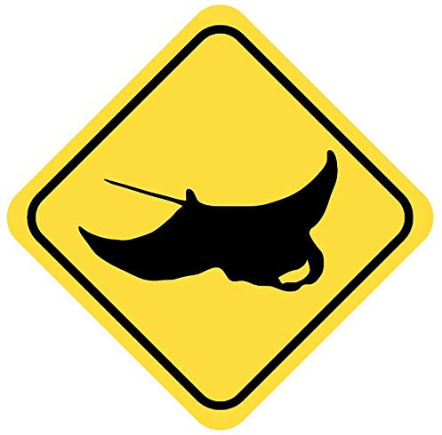 Samunshi® Rochen Warnschild Warndreieck Aufkleber Achtung Vorsicht Tier - 40x40cm mehrfarbig