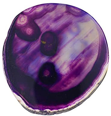 dailymall Agate Boissons sous-Verres Agate Naturelle Tranche Géode Pierre Coaster pour Boissons, Cristal Quartz Tasse Tapis, Fabrication De Bijoux - Violet