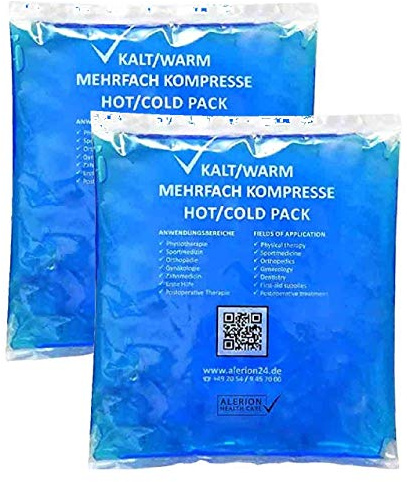 ManyMore 2 STK. 13 x 14 cm Kalt-Warm-Kompressen - Kühlkompressen Kühlkissen Kältekompressen Kühlpads Mehrfachkompressen Gelkompressen