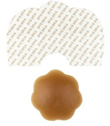 Bye Bra Bandes adhésives pour soutien-gorge push-up invisible - Tailles : A-C, D-F + cache-tétons en tissu marron, marron, D/G