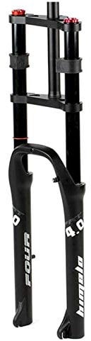MZPWJD E-Bike Front Fork 26 MTB Disc Brake Bike 1-1/8 Steerer Bicycle Suspension Fork 170mm Travel Air Damping For 4.0 Fat Tire QR ATB/BMX (Color : Black)