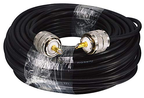 Boobrie Élevé Câble PL259 20M Câble Coaxial RG58/U Câble UHF Mâle UHF Mâle Câble Antenne CB Câble Antenne Radio Câble PL259 Mâle SuperFlex RG58 Faible Perte Adaptateur PL259 pour CB Ham Radio Antenne
