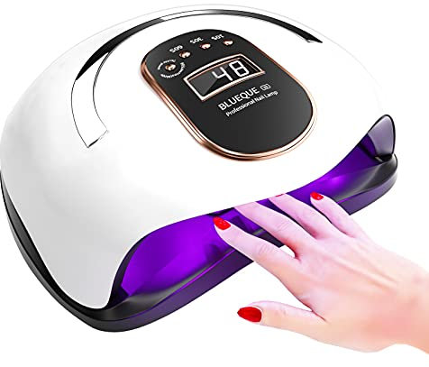 168W LED UV Nail Lamp, Professional Gel Nail Kits with UV Lamp Faster Nail Dryer Light with 4 Timers, Auto Sensor, LCD Display, Low Heat for Quickly UV Led Gel Polish/Acrylic Builder/Home/Salon