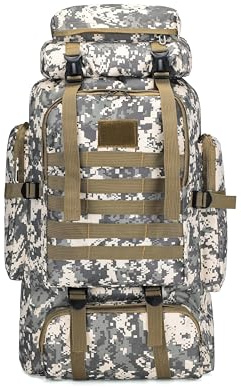 80 l Wanderrucksack, Camping-Rucksack, Jagd-Rucksack für Outdoor, wasserabweisend, taktischer Rucksack für Damen und Herren, Tiefes Blau, Large, Outdoor