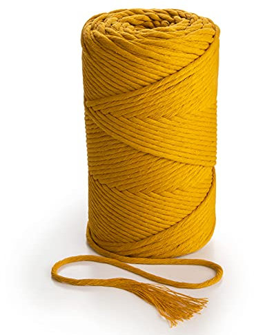 MB Cordas Makramee-Kordel 3mm * 280m Baumwollseil – 1 Strang Superweiche Baumwollschnur für Makramee-Traumfänger, Topflappen, Boho-Wandfedern, Wandbehang, Pflanzenaufhänger, Wandteppich