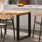 LAMO Manufaktur Esstisch Küchentisch Schreibtisch Couchtisch aus Massivholz, mit Baumkante 100x60x76 cm (AxBxH), Modern, Natur/Schwarz, LOB-01-A-002-9005M