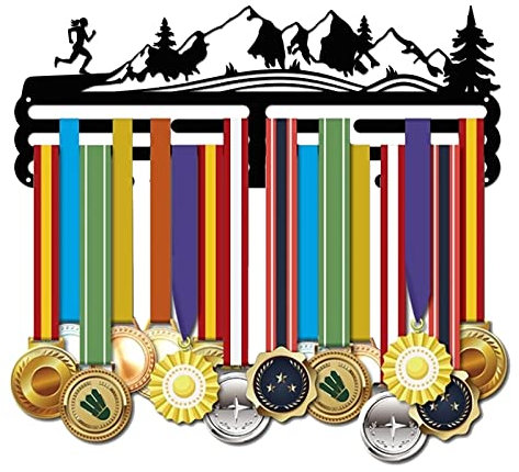 SUPERDANT Laufen Frauen Medaillenhalter Laufen Medaillen Aufbewahrung Marathon Medaillen Halter Für Wand Marathon Medaillen Halter Personalisiert Geschenke für Sportler und Kinder 40x15cm